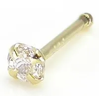 Anal Tilum Tilum 20g Yellow Gold 25mm Crystal Jewel Nose Bone