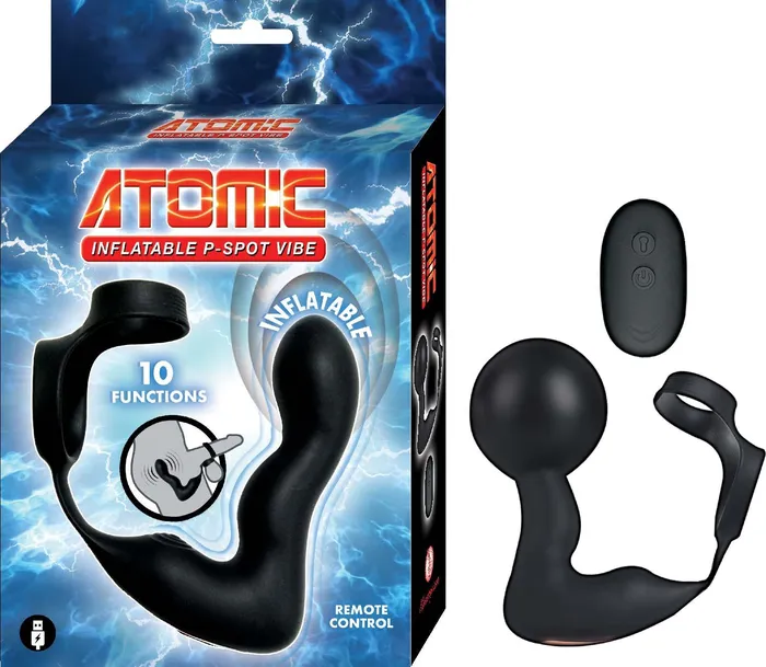 Atomic Inflatable PSpot Vibe Black Novelties By Nasswalk Inc Vibrators
