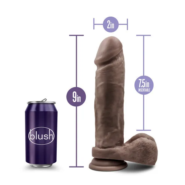 Au Naturel 95 Inch Dual Density Suction Cup Dildo Chocolate Blush Dildos