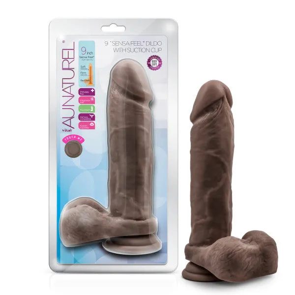 Au Naturel 95 Inch Dual Density Suction Cup Dildo Chocolate Blush Dildos