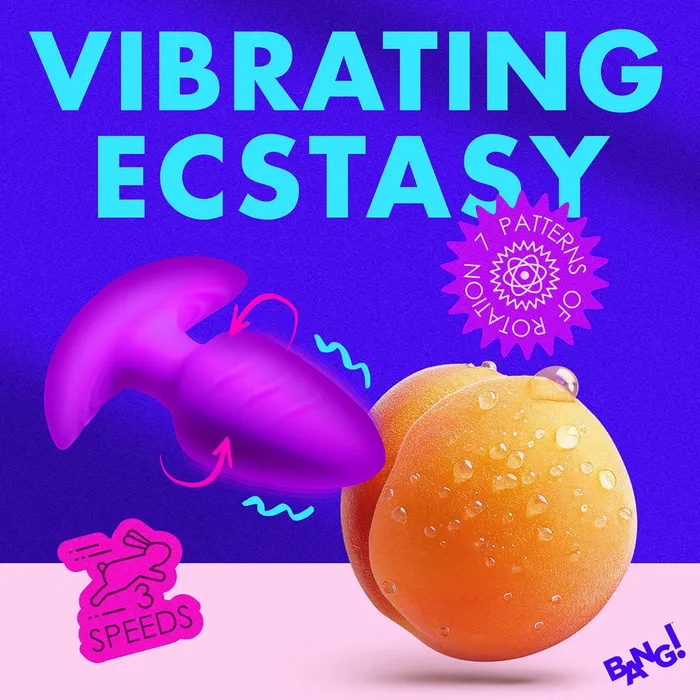 BANG Rotating Vibrating Silicone Butt Plug with Remote XR Brands Male Sex Toys