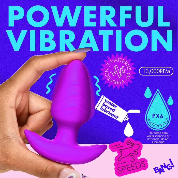 BANG Rotating Vibrating Silicone Butt Plug with Remote XR Brands Male Sex Toys