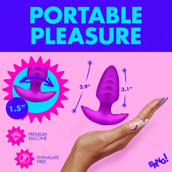 BANG Rotating Vibrating Silicone Butt Plug with Remote XR Brands Male Sex Toys