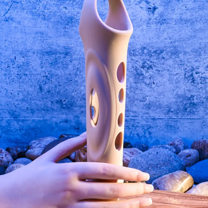 Big Boy Vibrating Silicone Penis Extender with Remote and Ball Strap Vanilla Evolved Novelties Male Sex Toys