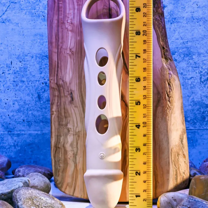 Big Boy Vibrating Silicone Penis Extender with Remote and Ball Strap Vanilla Evolved Novelties Male Sex Toys