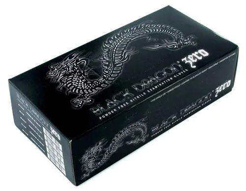 Black Dragon Zero Disposable Nitrile Gloves Box of 100 Black Dragon Anal