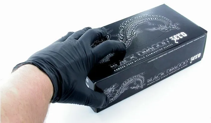 Black Dragon Zero Disposable Nitrile Gloves Box of 100 Black Dragon Anal
