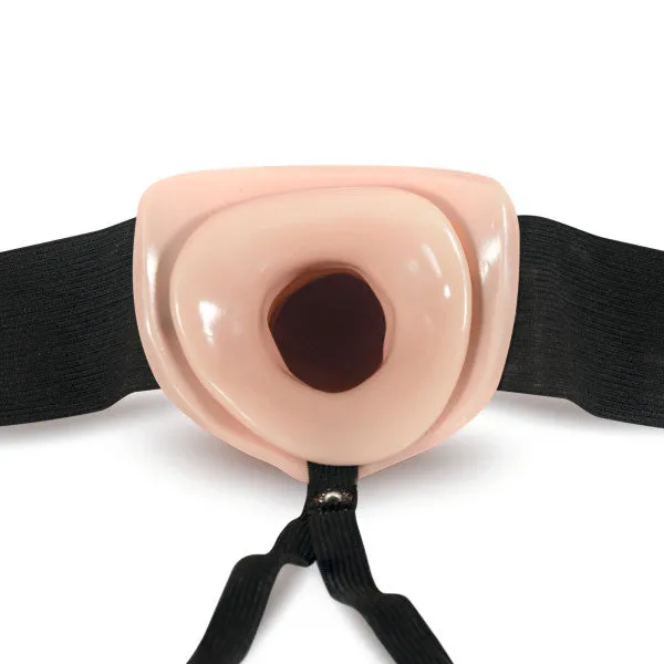 Blush Female Sex Toys Dr Skin 6 Inch Hollow Strapon Dildo Harness Vanilla
