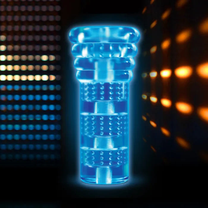 Blush Male Sex Toys All Nighter Glow in the Dark Textured Clear Self Lubricating Stroker