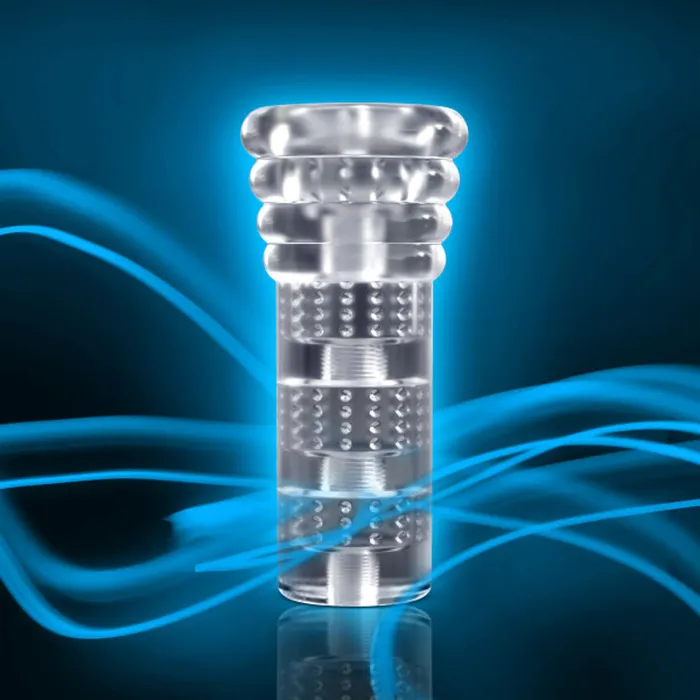Blush Male Sex Toys All Nighter Glow in the Dark Textured Clear Self Lubricating Stroker