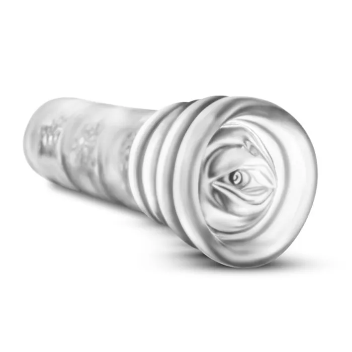 Blush Male Sex Toys All Nighter Glow in the Dark Textured Clear Self Lubricating Stroker