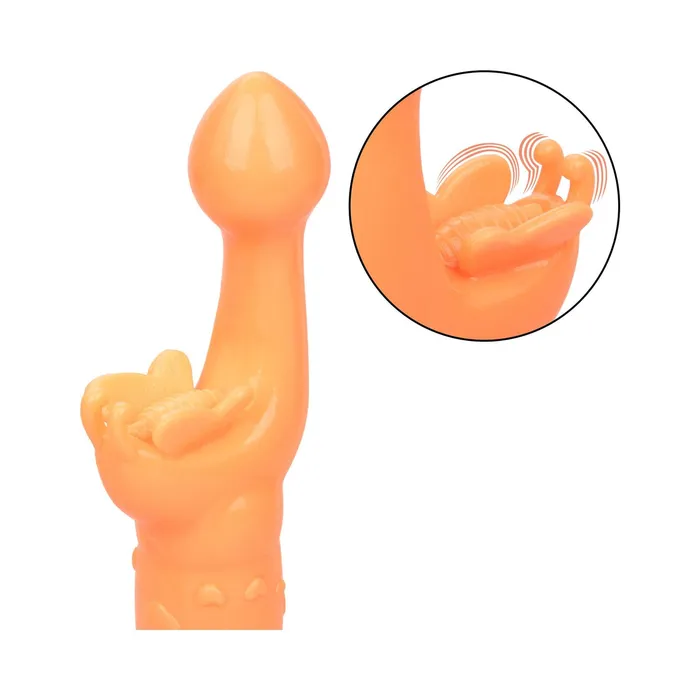 California Exotic Novelties Inc Female Sex Toys Rechargeable Butterfly Kiss Vibrating and Fluttering Orange
