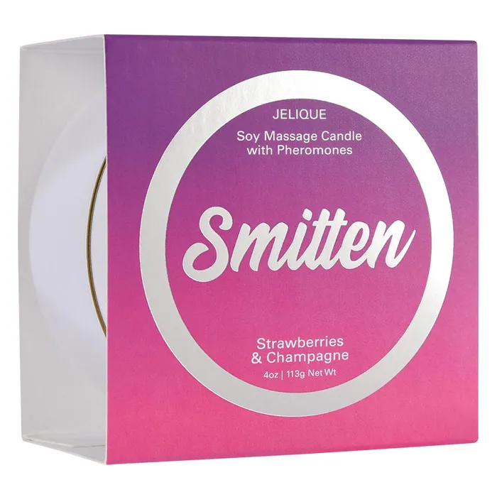 Classic Erotica Couples Jelique Soy Massage Candle With Pheromones SMITTEN STRAWBERRY CHAMPAGNE