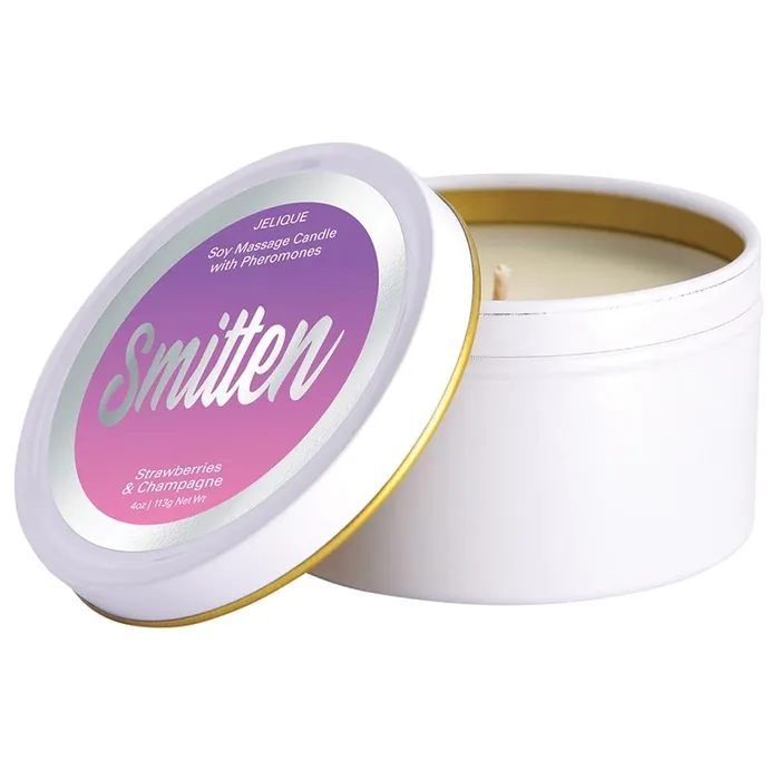Classic Erotica Couples Jelique Soy Massage Candle With Pheromones SMITTEN STRAWBERRY CHAMPAGNE