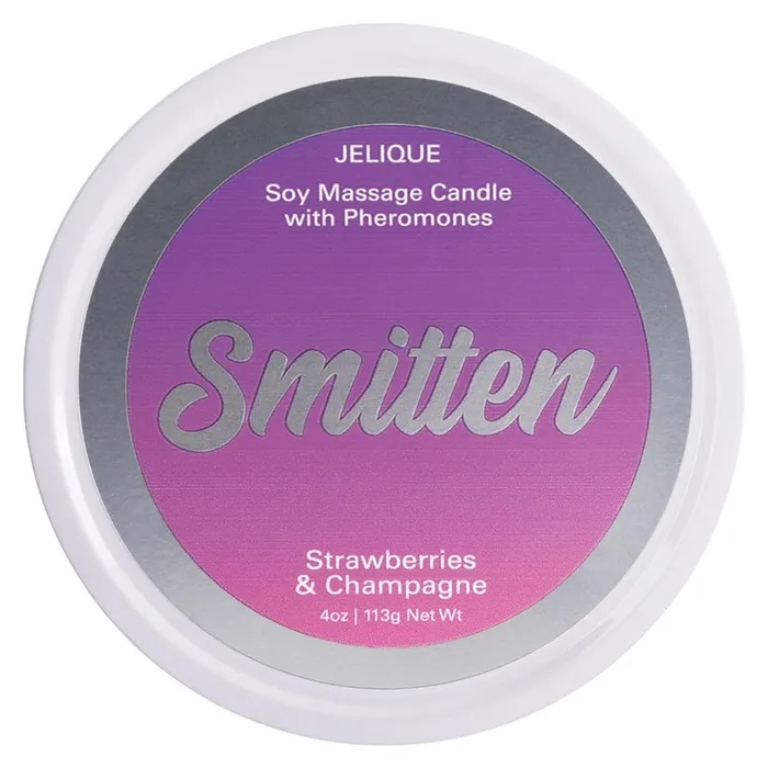Classic Erotica Couples Jelique Soy Massage Candle With Pheromones SMITTEN STRAWBERRY CHAMPAGNE