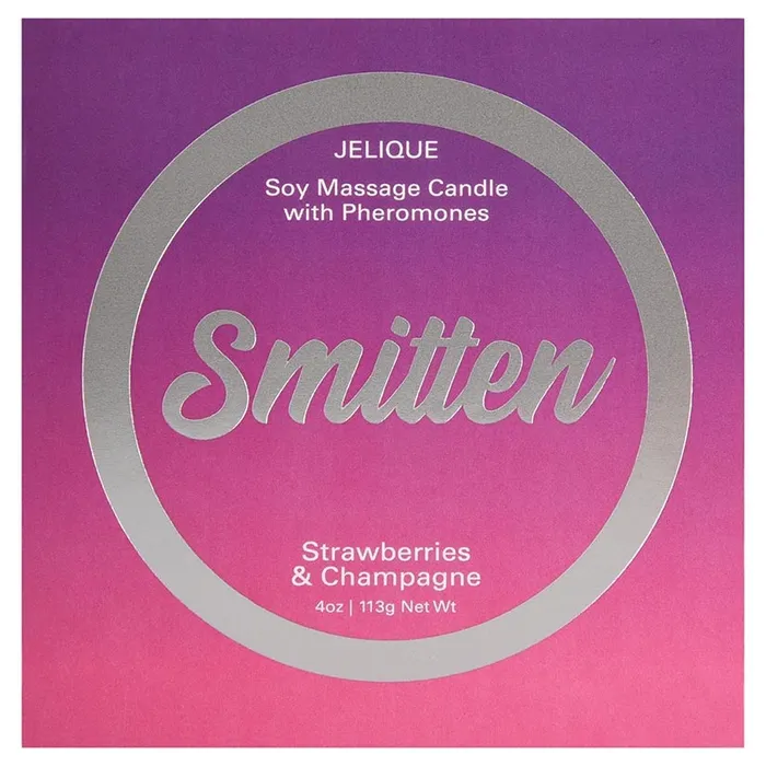 Classic Erotica Couples Jelique Soy Massage Candle With Pheromones SMITTEN STRAWBERRY CHAMPAGNE