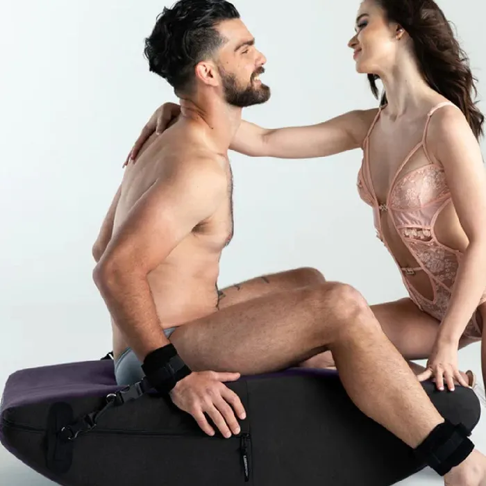 Couples Liberator Scoop Rocker Wedge with Cuffs Plum Liberator