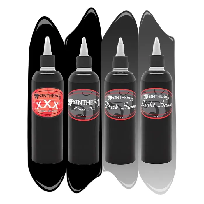 Couples Panthera 4 Bottle Kit of Panthera Tattoo Ink 5oz Bottles