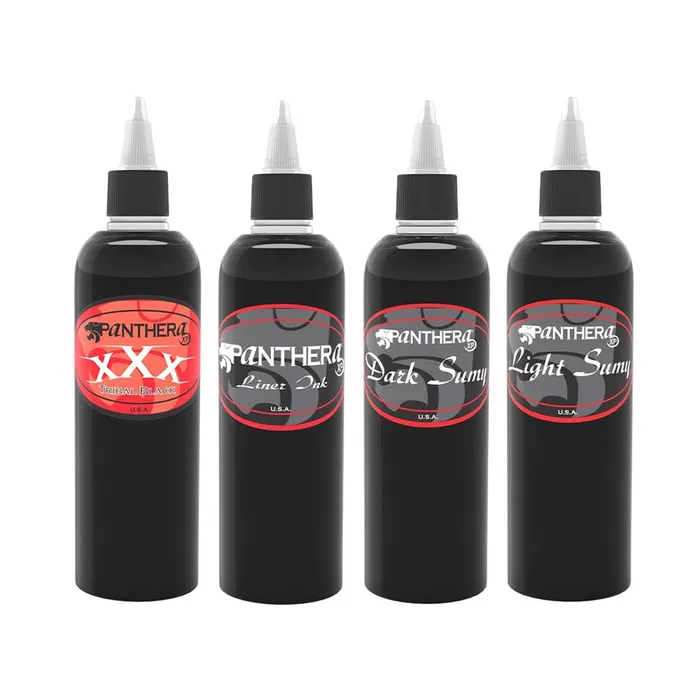 Couples Panthera 4 Bottle Kit of Panthera Tattoo Ink 5oz Bottles