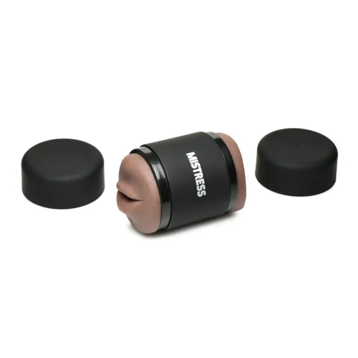 Curve Toys Mistress Mini Double Stroker Mouth Pussy Chocolate Male Sex Toys