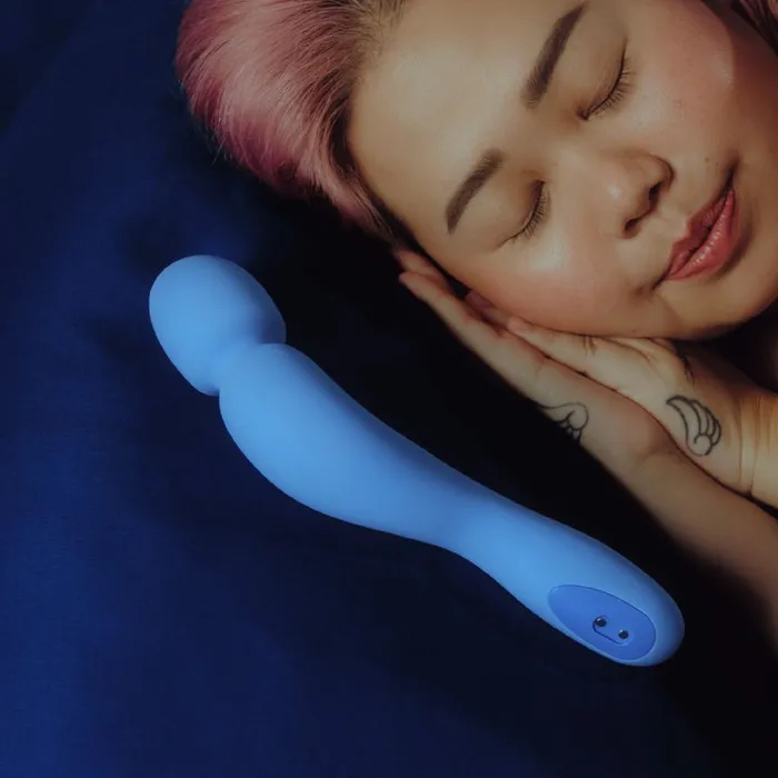 Dame Com Ergonomic Waterproof Wand Vibrator Periwinkle Dame Products Female Sex Toys