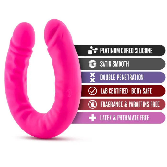 Dildos Blush Ruse 18 inch Silicone Slim Double Dildo Hot Pink