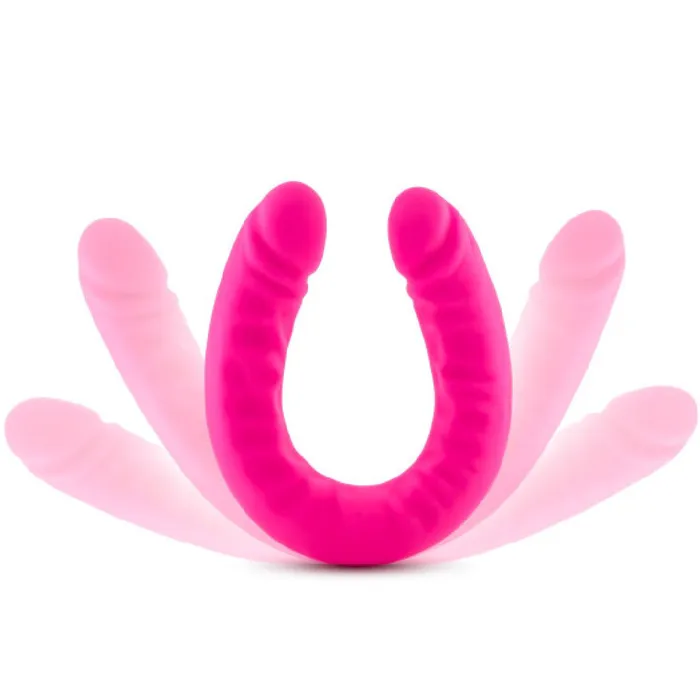 Dildos Blush Ruse 18 inch Silicone Slim Double Dildo Hot Pink