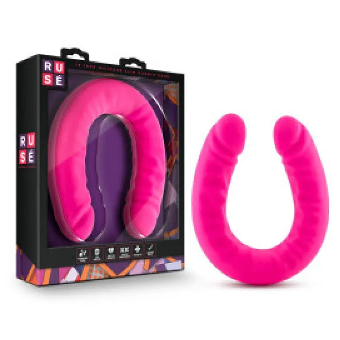 Dildos Blush Ruse 18 inch Silicone Slim Double Dildo Hot Pink