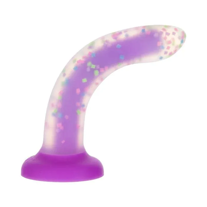 Dildos BMS Enterprises Rave by Addiction Glow in the Dark Dildo Purple Confetti 8