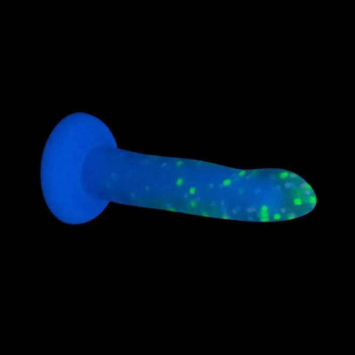 Dildos BMS Enterprises Rave by Addiction Glow in the Dark Dildo Purple Confetti 8