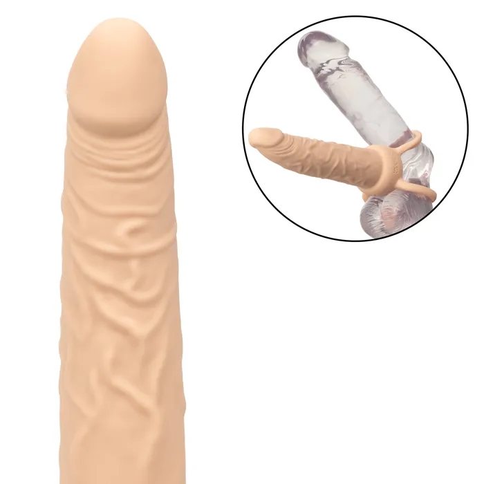 Dildos CalExotics Performance Maxx Double Penetration Vibrating Dildo Ivory