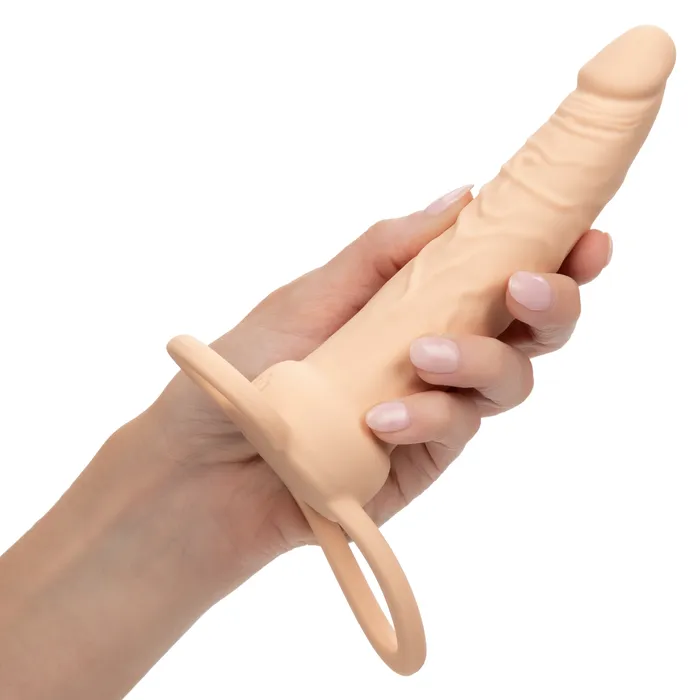 Dildos CalExotics Performance Maxx Double Penetration Vibrating Dildo Ivory