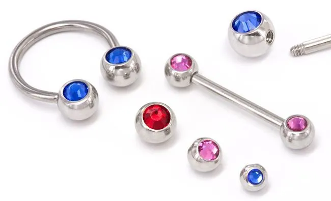 Dildos Painful Pleasures 14g 90 degree Replacement GEM Balls Face Outward
