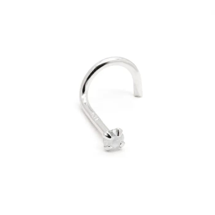 Dildos Tilum 20g 2mm Real Diamond White Gold Nose Screw Tilum