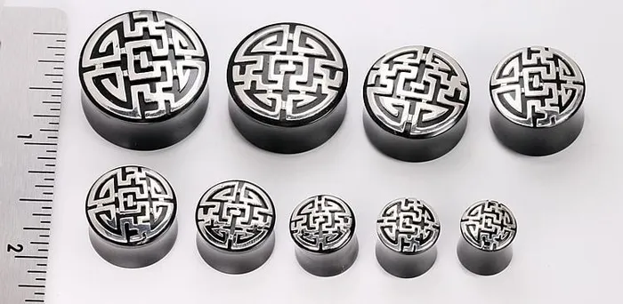 Elementals Organics Anal 925 ANCIENT Silver Cap on a Double Flared Horn Organic Plug 10mm24mm Price Per 1