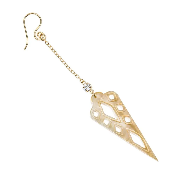 Elementals Organics Anal Aztecan Dagger Mother of Pearl Earrings Price Per 2