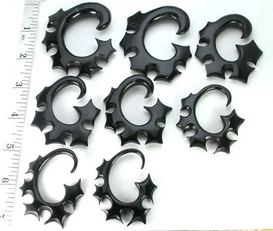 Elementals Organics Stars Black Horn Spiral Earrings Body Jewelry Price Per 2 Anal