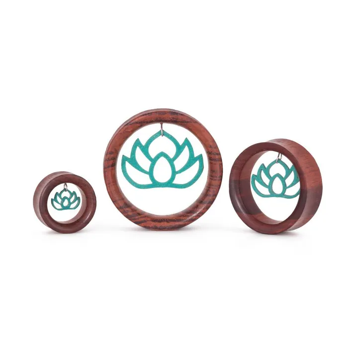 Elementals Organics Vibrators Dangling Turquoise Breathe Deep Open Lotus Red Tigerwood Tunnel 24mm50mm Price Per 1