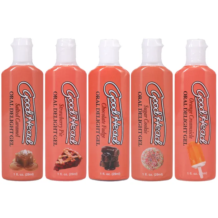 Enhancers Doc Johnson Goodhead Oral Delight Gel Dessert Flavors 5pack for Oral Sex