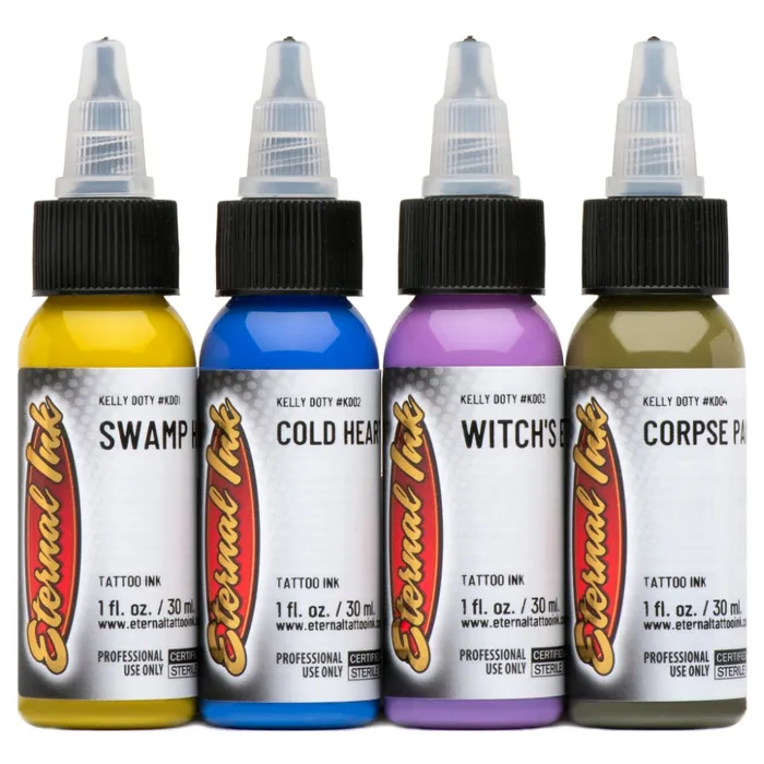 Eternal Anal Kelly Doty Resurrection Ink Set of 4 1oz Bottles Eternal Tattoo Ink