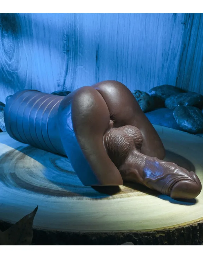Evolved Novelties Male Sex Toys Backdoor Bash Doll Ass Masturbator with Cock and Balls Chocolate