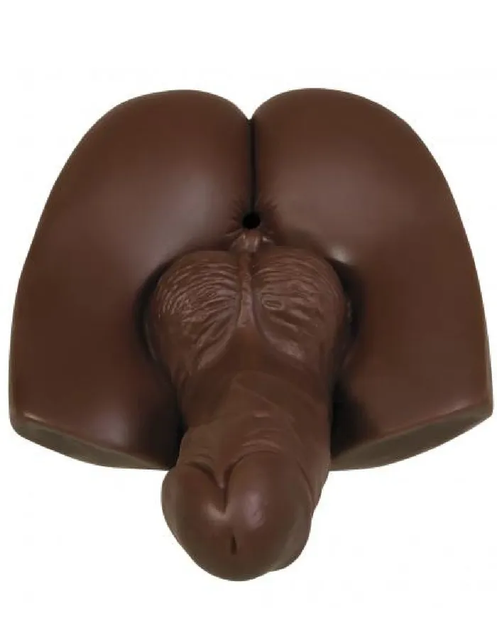 Evolved Novelties Male Sex Toys Backdoor Bash Doll Ass Masturbator with Cock and Balls Chocolate