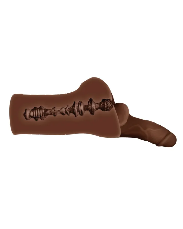 Evolved Novelties Male Sex Toys Backdoor Bash Doll Ass Masturbator with Cock and Balls Chocolate