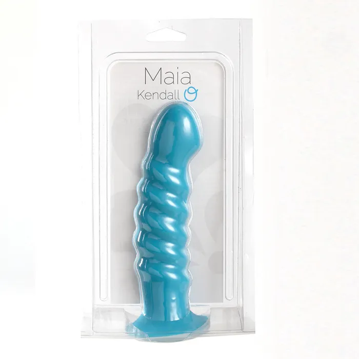 Female Sex Toys KENDALL Silicone NonVibrating Dong Swirled Satin Finish NEON BLUE Harness Compatible Maia Toys Female Sex Toys KENDALL Silicone NonVibrating Dong Swirled Satin Finish NEON BLUE Harness Compatible Maia Toys