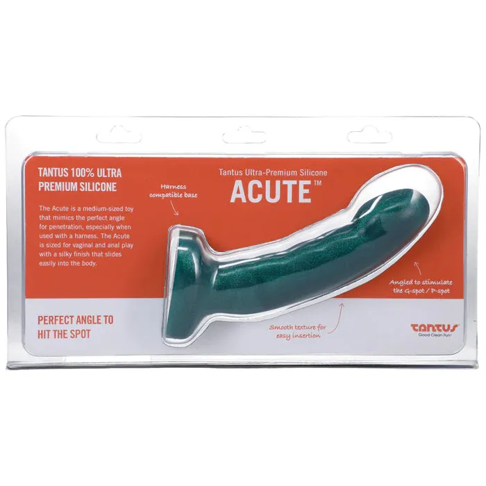 Female Sex Toys Tantus Tantus Acute 55 in Curved Dildo MediumFirm Emerald