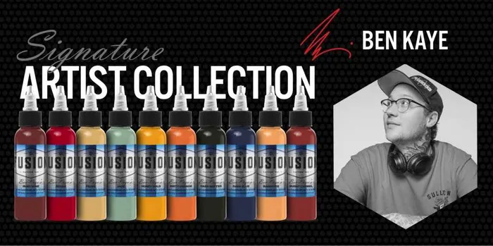 Fusion Male Sex Toys Ben Kaye 10Color Palette Signature Set Fusion Tattoo Ink 1oz