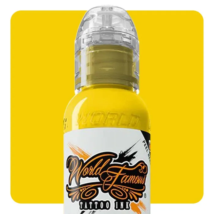 Illuminati Yellow World Famous Tattoo Ink 1oz Bottle World Famous Vibrators