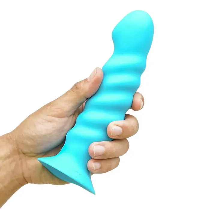 Kendall Firm Silicone 8 Inch Ribbed Dildo Blue Maia Toys Anal
