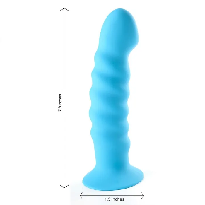 Kendall Firm Silicone 8 Inch Ribbed Dildo Blue Maia Toys Anal