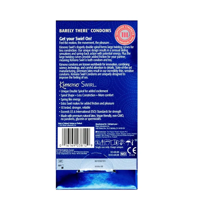 Kimono Swirl 12 Count Condoms Mayer Labs Female Sex Toys